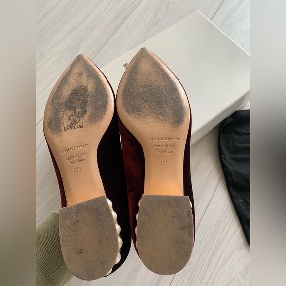 SOLD Nicholas kirkwood red velvet pearl loafers - Picture 5 of 5